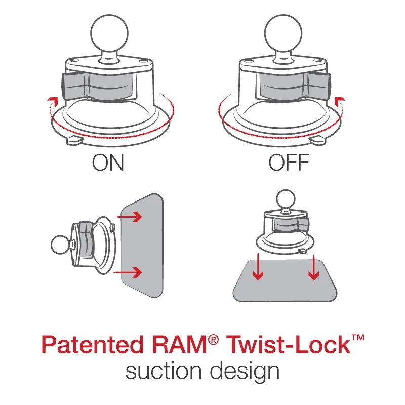 RAM Mount RAM-B-166-UN1U - Twist-Lock imukuppikiinnitteinen yleispuhelinteline, B-koko 1″ - Image 2