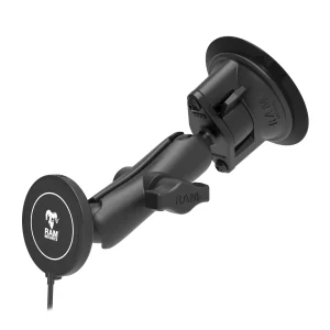 RAM Mount RAM-B-166-APMAG1W2MU - Twist-Lock Qi2 15 W langaton MagSafe-yhteensopiva autolaturi, B-koko 1″