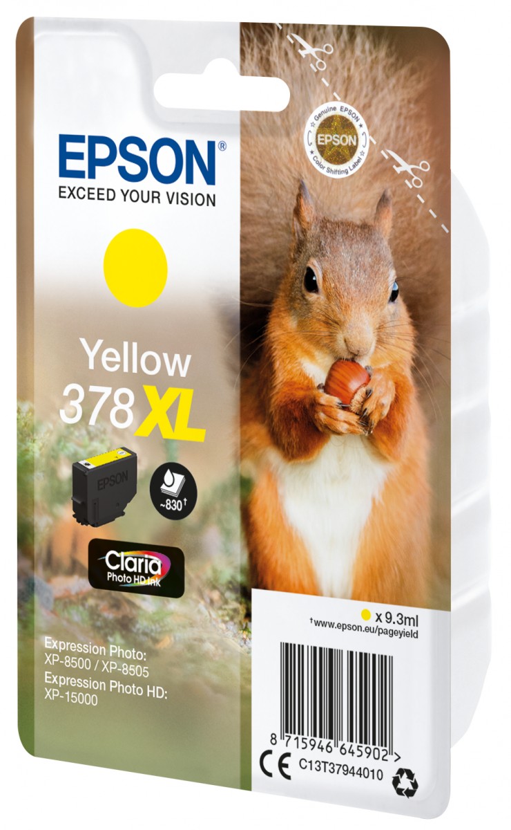 Epson C13T37944020 378XL keltainen Claria Photo HD mustekasetti