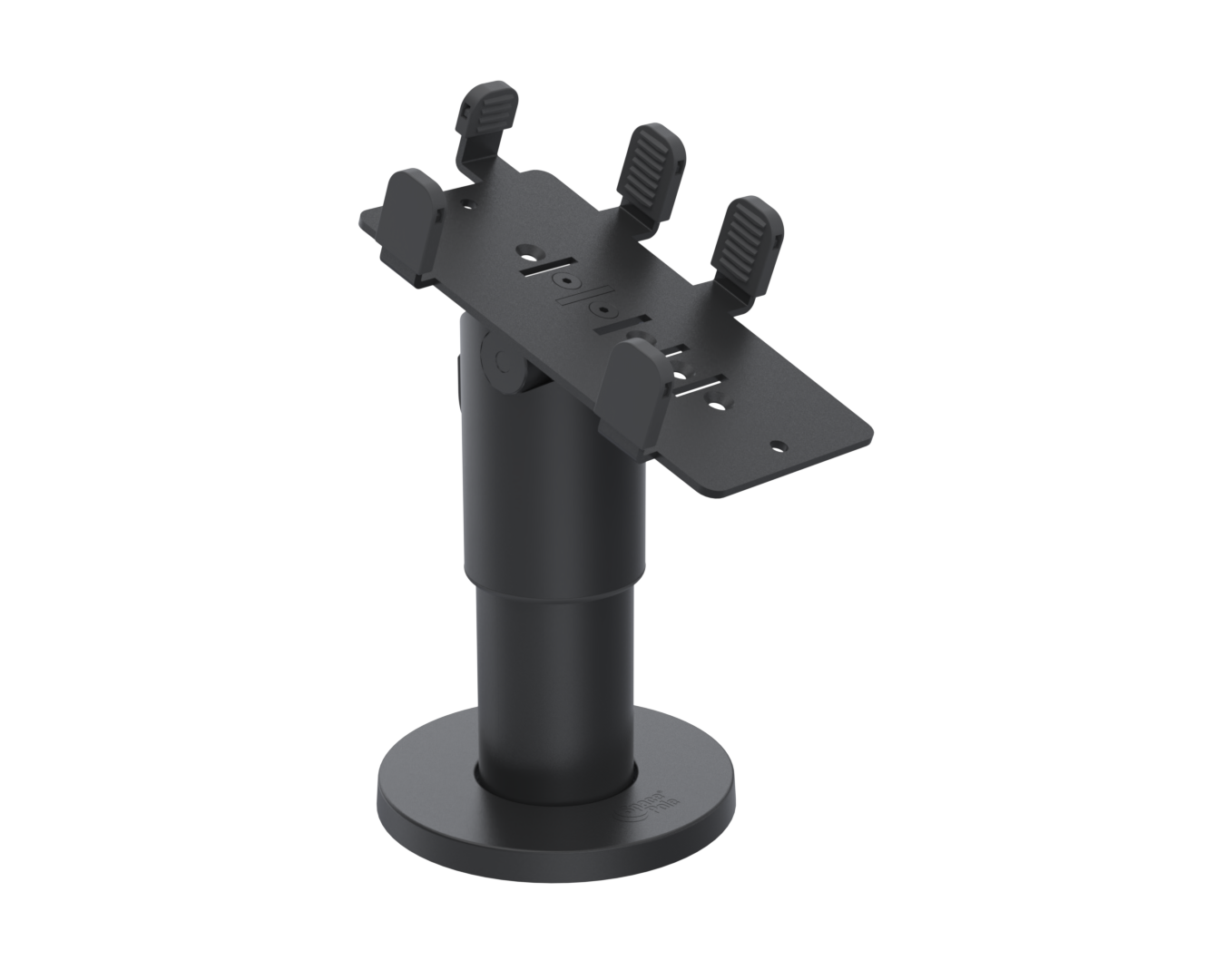 Ergonomic Solutions PAX025-D-MN-32 – PAX Q25 DuraTilt SP2 100 mm -pöytäteline ilman kahvaa, valmistajan musta sarjakuva; tilattava väri valkoinen