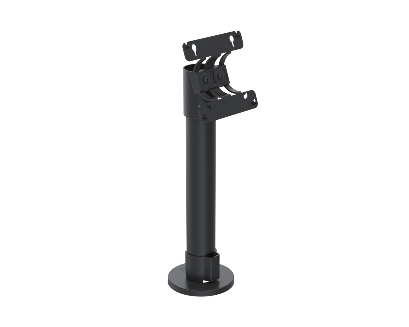 Havainnekuva: Ergonomic Solutions SPV1302 Arc VESA 75/100 -näyttöteline, 300 mm pylväs ja yläkiinnitys; kuvassa musta versio, tuotteen väri määräytyy SKU:n mukaan