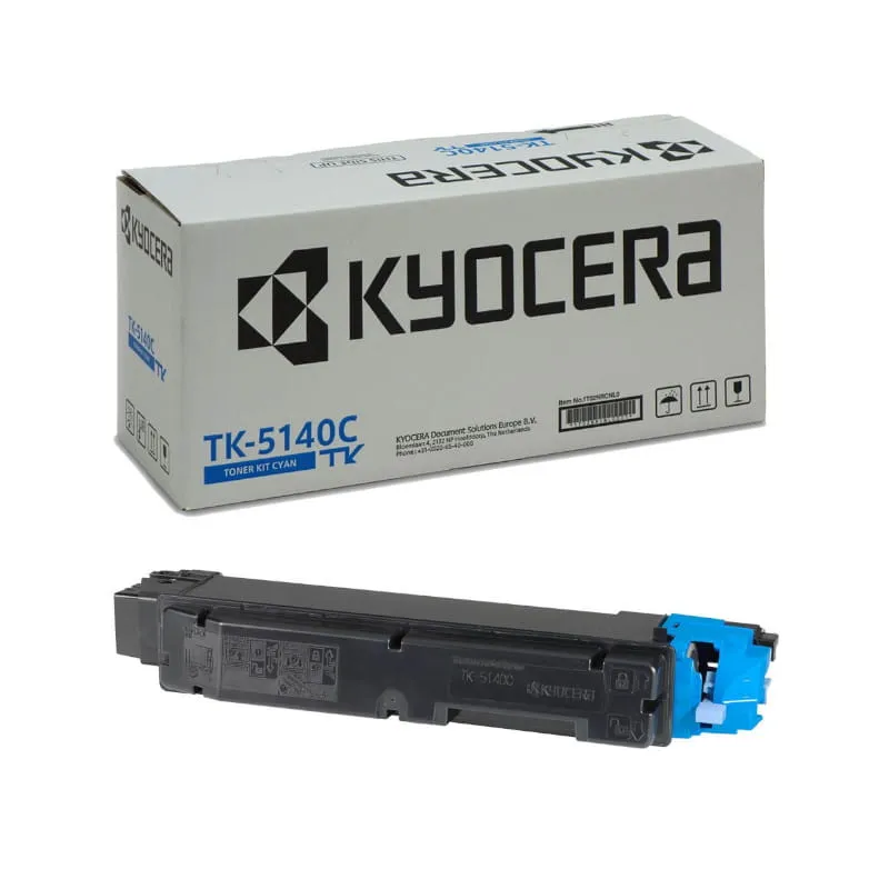 Kyocera 1T02NRCNL0 TK-5140 alkuperäinen syaani tonerikasetti ja tuotepakkaus
