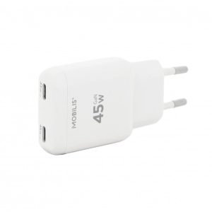 Mobilis 020038 Energia 45 W GaN-verkkolaturi kahdella USB-C-portilla