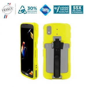 Mobilis Case 052073 PROTECH HI-VIS-keltainen suojakotelo käsihihnalla Zebra TC101 / TC201 -mobiiliterminaaleille