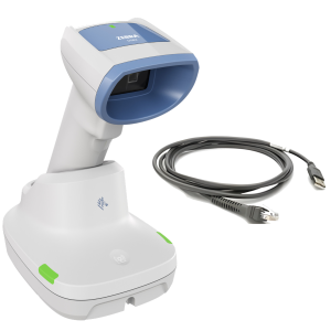 Zebra DS8288-HCBU210PPAW terveydenhuollon PowerCap-USB-paketti esitystelakalla