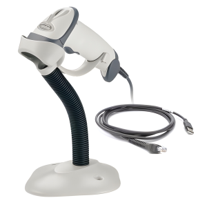 Zebra LS1203 Cash Register White valkoinen langallinen 1D-laserlukija, mallisarjakuva